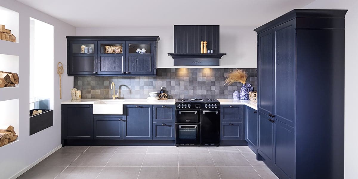 Landelijke blauwe keuken