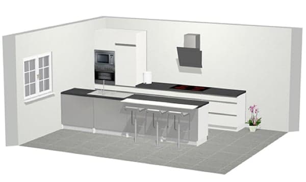 Parallel keuken met bar