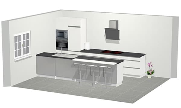 Parallel keuken met bar