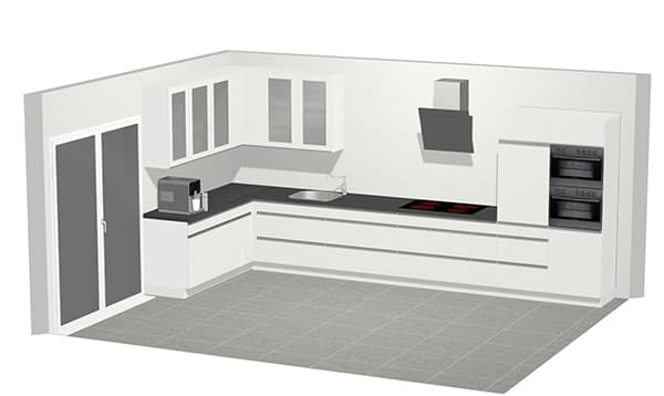3D L-keuken